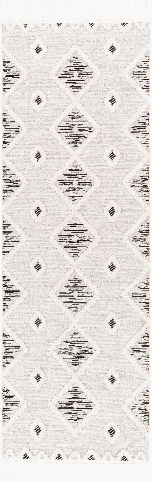 Livabliss Azilal Tribal Runner Rug with High Low Pile Fringe Ends for Hallways and Entryways AZI2313-2773