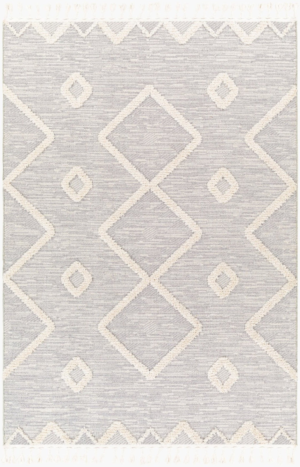 Livabliss Azilal Bohemian Fringe Area Rug with High Low Pile Texture for Large Living Rooms AZI2314-9212