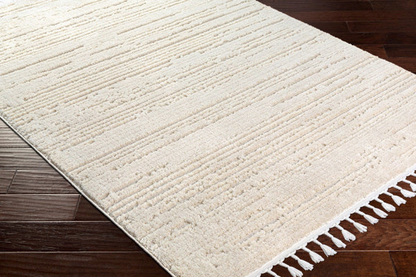 Livabliss Azilal Bohemian Global Runner Rug Soft Polyester High Pile Fringe Hallway Accent Ivory 8'10" x 12' AZI2315-9212