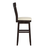 Homelegance By Top-Line Juliette Panel Back Wood Swivel Bar Stool Black Rubberwood