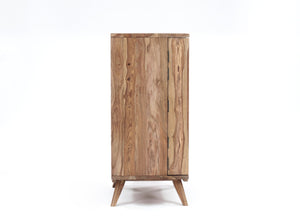 Porter Designs Porter Fusion Solid Sheesham Wood Bar Cabinet – Unique Mid Century Design For Stylish Home Storage Light Brown Wood 07-117-30-6734n