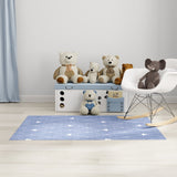 Nourison Imagination IMA15 Machine Made Machine Printed Narrow Border Indoor Only Kids  Rug Blue, Blue Pile, 100% Polyester 841491134504