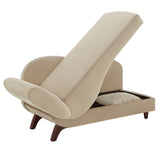 Homelegance By Top-Line Verbena Two-Tone Dark & Light Functional Chaise With 1 Pillow Beige Polyester