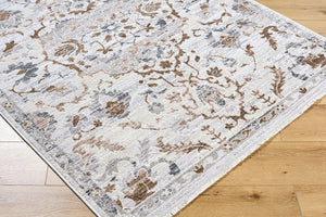 Livabliss Azhar Machine Woven Polyester Area Rug with Fringe for Living Room Traditional Style Ivory, Taupe 7'10" x 10' AZR2301-71010