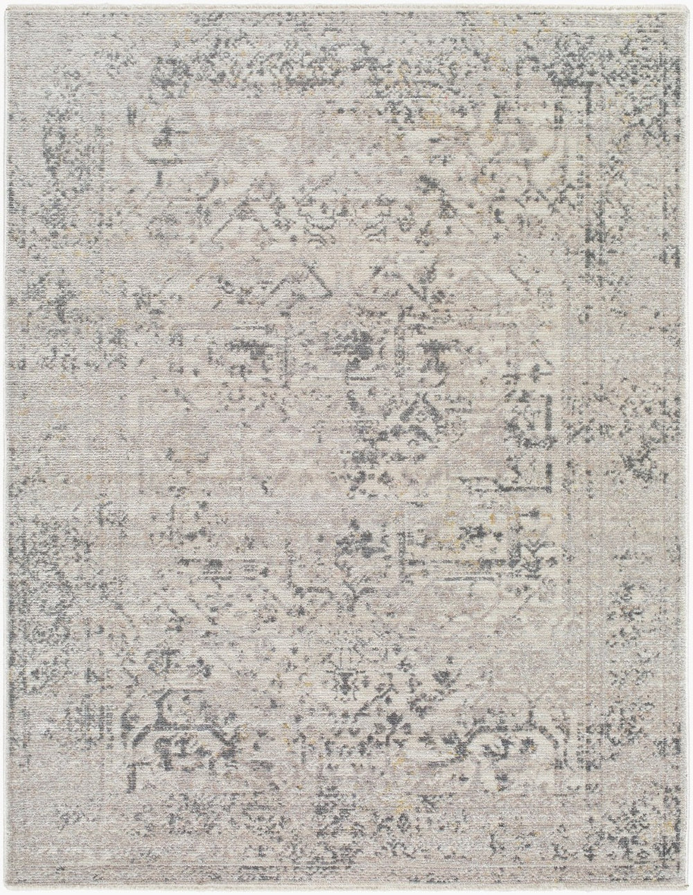 Livabliss Azhar Traditional Egyptian Woven Polyester Area Rug with Fringe for Living Room Pewter, Dove Gr 5'3" x 7' AZR2302-537