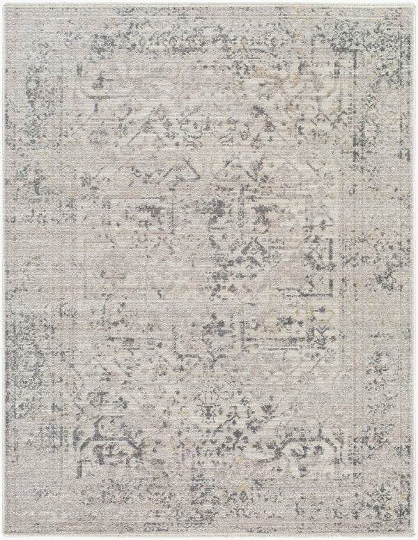 Livabliss Azhar Traditional Egyptian Woven Polyester Area Rug with Fringe for Living Room Pewter, Dove Gr 5'3" x 7' AZR2302-537
