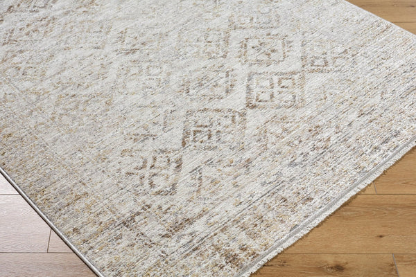 Livabliss Azhar Traditional Fringe Area Rug Egypt Woven Polyester Soft Pile Living Room Ivory, Sandston 5'3" x 7' AZR2304-537
