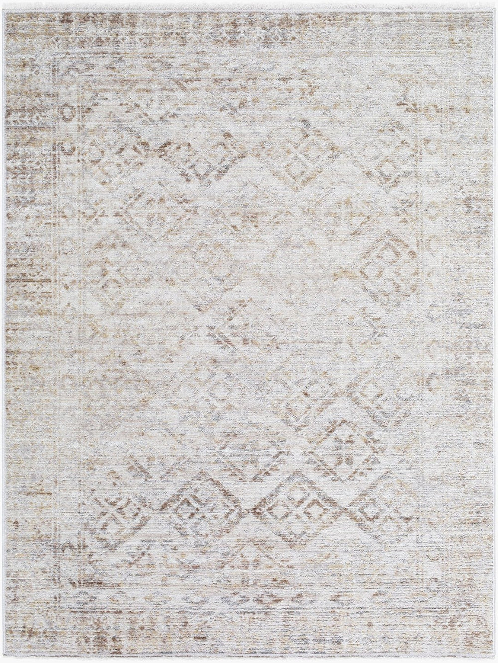 Livabliss Azhar Traditional Fringe Area Rug Egypt Woven Polyester Soft Pile Living Room Ivory, Sandston 5'3" x 7' AZR2304-537