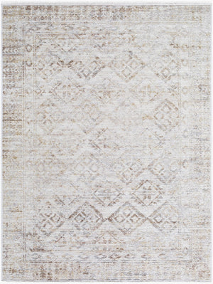 Livabliss Azhar Traditional Fringe Area Rug Egypt Woven Polyester Soft Pile Living Room Ivory, Sandston 5'3" x 7' AZR2304-537