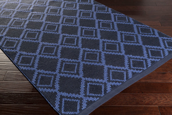 Surya Aztec 2' X 3' Handmade Jute & Wool Rug - Elegant Global Design For Eclectic Home Decor Charm Navy Jute,Wool Azt3015-811