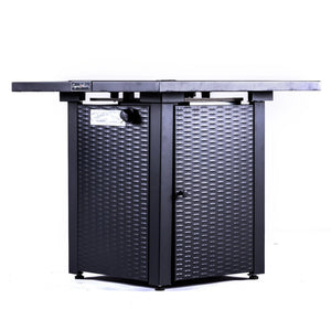 Origins Azure Square Steel Propane Fire Pit Outdoor Coffee Table with 50000 Btu Burner FP-28SQM