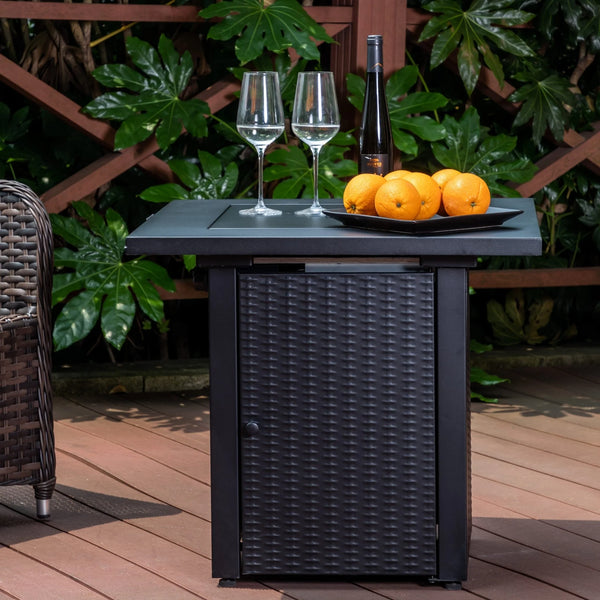 Origins Azure Square Steel Propane Fire Pit Outdoor Coffee Table with 50000 Btu Burner FP-28SQM