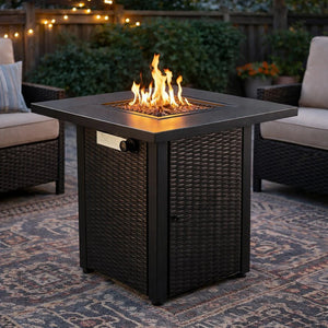 Origins Azure Square Steel Propane Fire Pit Outdoor Coffee Table with 50000 Btu Burner FP-28SQM