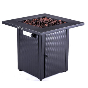 Origins Azure Square Steel Propane Fire Pit Outdoor Coffee Table with 50000 Btu Burner FP-28SQM