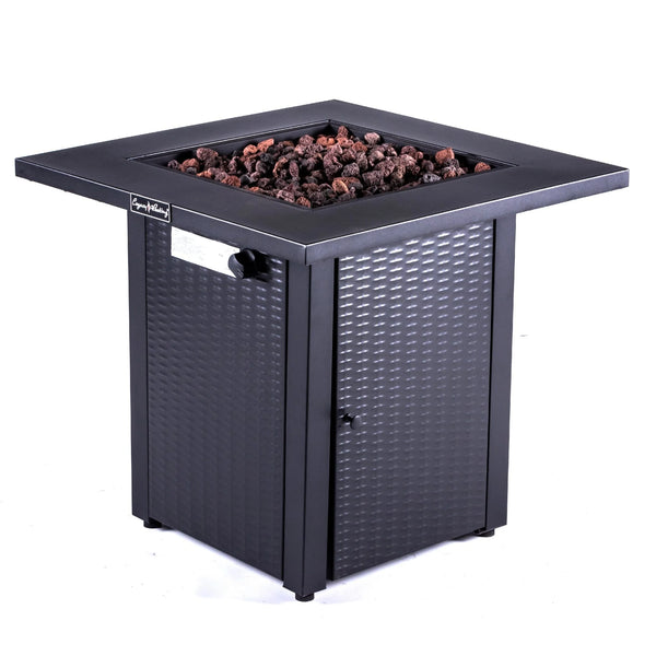 Origins Azure Square Steel Propane Fire Pit Outdoor Coffee Table with 50000 Btu Burner FP-28SQM