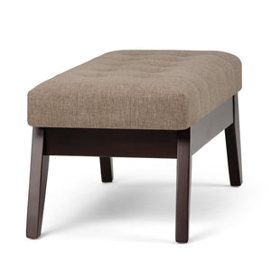 English Elm Draper Mid Century Tufted Ottoman Bench - Versatile Fawn Brown Seating For Living Room & Entryway B136P158189