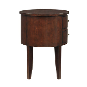 Homelegance By Top-Line Tallon 2-Drawer Oval Wood Accent Table Espresso Wood