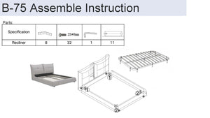 VIG Furniture Patrick Luxurious California King White Leather Bed — Modern Low-Profile Design, 800Lb Capacity, Easy-Clean Finish VGKKB-75X-BED-CK