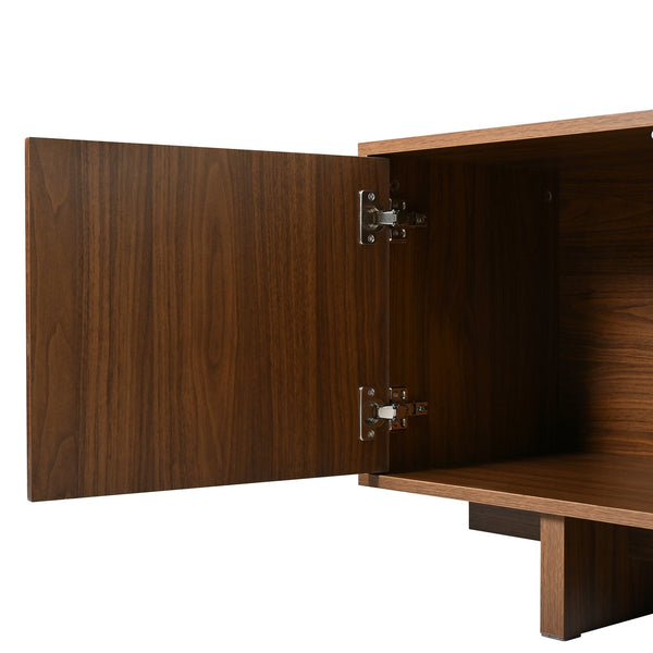 English Elm Retro Wood Grain Media Console Wavy Door Cabinet for Living Room Tvs 75 In N721P379534D