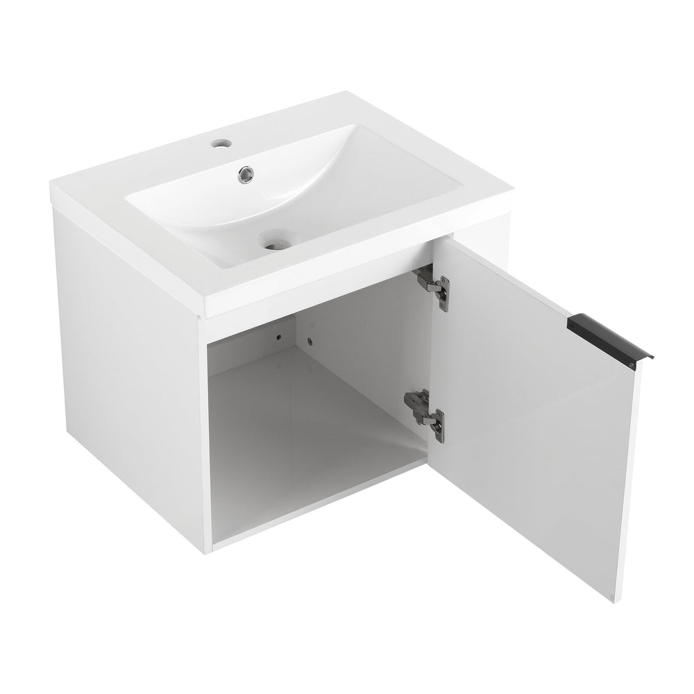 English Elm 24" Modern Bathroom Vanity Sink Combo - Stylish White Oak Cabinet With Soft-Close Doors & Storage W1972P204943