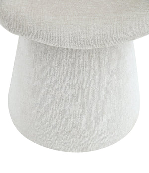 English Elm Modern Chenille Linen Accent Chair Sculptural Hollow Back Swivel Seat for Dining Vanity Off White W3493P452649