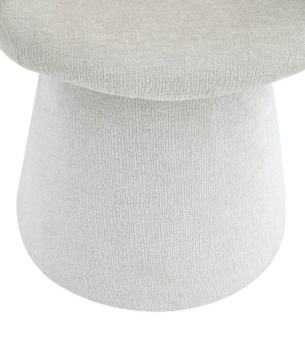English Elm Modern Chenille Linen Accent Chair Sculptural Hollow Back Swivel Seat for Dining Vanity Off White W3493P452649