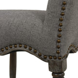 English Elm Odette 26.5" Farmhouse Upholstered Counter Height Bar Stool, Heathered Grey Linen