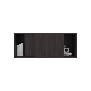 English Elm Bahia Floating Wall Cabinet Natural Oak Finish Modern Scandinavian Shelf Storage Walnut Brown B128P473984