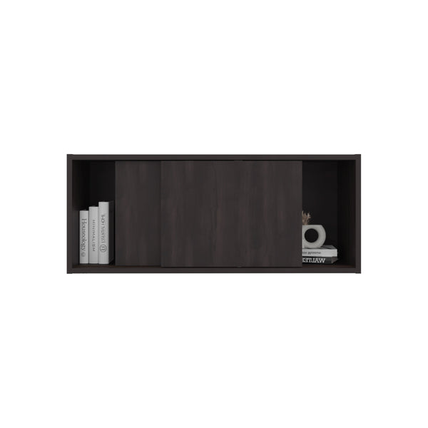 English Elm Bahia Floating Wall Cabinet Natural Oak Finish Modern Scandinavian Shelf Storage Walnut Brown B128P473984
