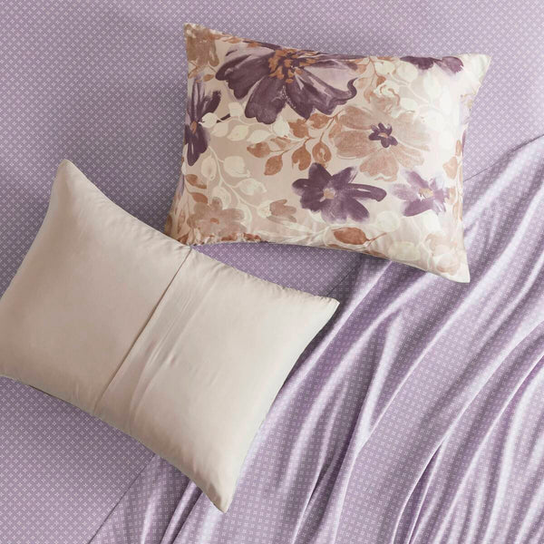 English Elm Floral Comforter Set With Hypoallergenic Sheets In Taupe - Elegant Layering For Cozy Bedrooms! B035P266689