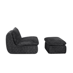 English Elm Liyasi Full Compression Swivel Sofa Chair With Ottoman - Cozy, Ergonomic Design For Relaxation & Style W820P312314