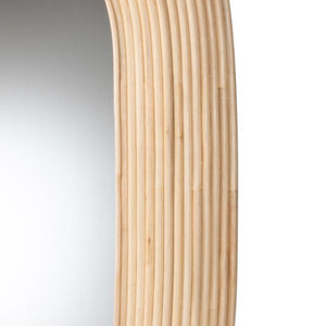 English Elm Modern Rattan Oval Wall Mirror Handcrafted Bohemian Decor for Entryways and Living Rooms B2750P420398