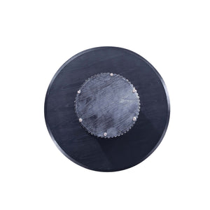 English Elm Hathaway 59" Round Dining Table - Stylish Black Wood Centerpiece With Ribbed Base For Modern Homes B365S00096