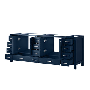 English Elm Navy Blue Double Bath Vanity 84" W x 22" D – Solid Wood Frame, Soft-Close Drawers, 14-Drawer Storage B2731P258985