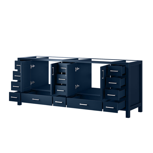 English Elm Navy Blue Double Bath Vanity 84" W x 22" D – Solid Wood Frame, Soft-Close Drawers, 14-Drawer Storage B2731P258985