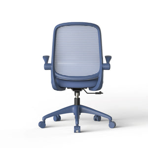 English Elm Ergonomic Mesh Back Task Chair with Flip Armrests High Density Foam Seat 500lb Capacity Blue W5280P464458