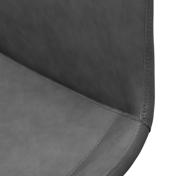 English Elm Grey PU Leather Dining Chair Set of 4 with Metal Legs — Modern Upholstered, Durable, Easy-Clean Seating for Kitchen, Restaurant, Living, Meeting Rooms T3967P384113