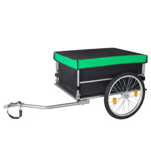 English Elm Foldable Bike Cargo Trailer with 20 Inch Tires Steel Frame and Weatherproof Oxford Cover Green W2932P405184