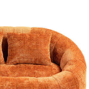 English Elm Bean Bean Bag Sofa High-Density Memory Foam Two-Seater Lounger High Back Chenille Cozy Support Orange W395P181437