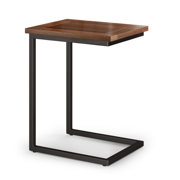 English Elm Skyler - Handcrafted C-Shaped Side Table In Dark Cognac Brown For Stylish And Versatile Use B136P159620-GIGA