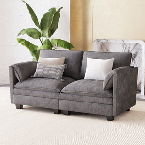 English Elm 74.27'' Mid-century Modern 2 Seat Loveseat with Pocket Spring and Breathable Fabric W680P221017