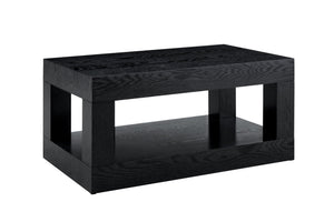 English Elm Modern Two Tier Rectangular Coffee Table with Open Shelf Storage for Living Rooms W3875P389554
