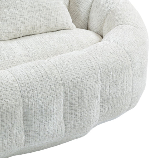 English Elm Bean Bean Bag Sofa High-Density Memory Foam Two-Seater Lounger High Back Chenille Cozy Support Beige W395P181433