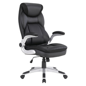 OSP Home Furnishings Exec Bonded Leather Office Chair with Lumbar Support Padded Arms and Ergonomic Tilt ECH17056-EC3