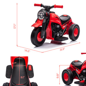 English Elm Qaba 6v Toddler Electric Motorbike with Bubble Machine Led Light and Music Red W2225P249813