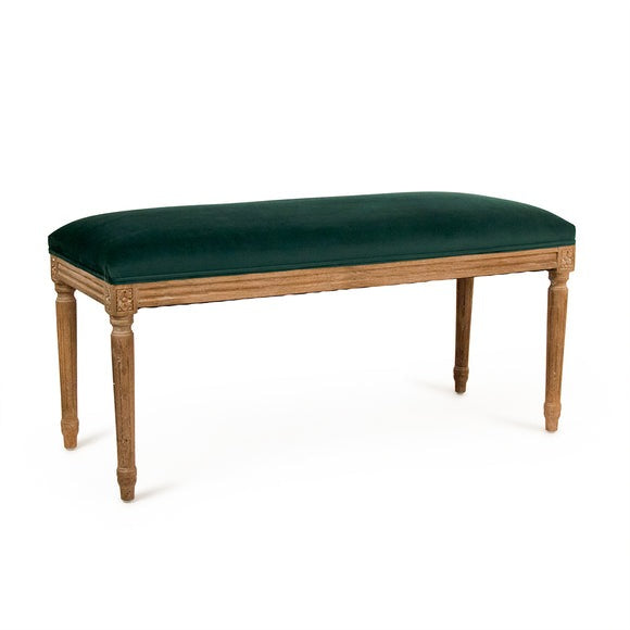 Lille Bench Limed Grey Oak, Blue Velvet B014 E272 V093 Zentique