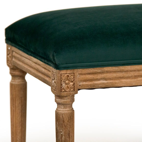 Lille Bench Limed Grey Oak, Blue Velvet B014 E272 V093 Zentique