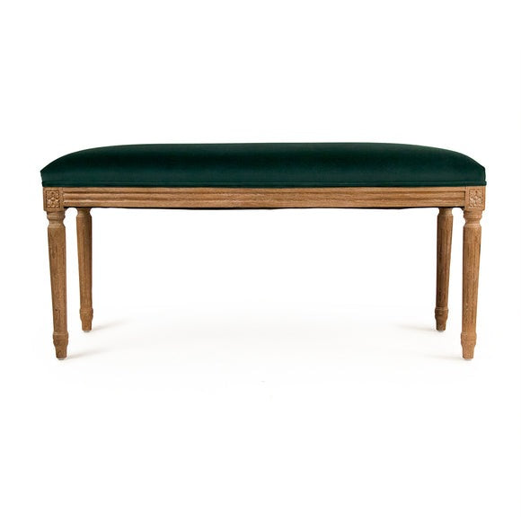 Lille Bench Limed Grey Oak, Blue Velvet B014 E272 V093 Zentique