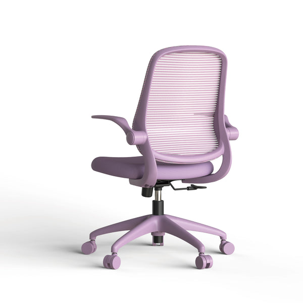 English Elm Ergonomic Mesh Back Task Chair with Flip Armrests High Density Foam Seat 500lb Capacity Purple W5280P464446