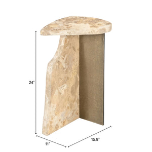 Zuo Modern Surya Modern Side Table With Marble And Iron Finish - Stylish Accent For Living Rooms And Bedrooms Beige Natural Marble,Iron 110605-zuo-modern